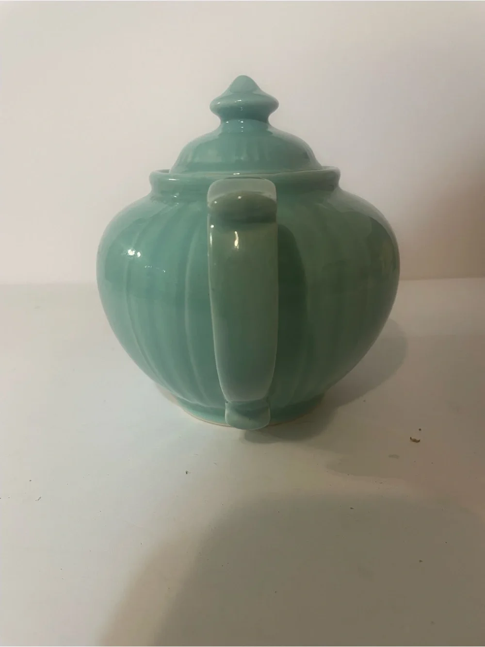 Turquoise Vintage Dalton OHIO Ceramic Pottery Blue Teapot